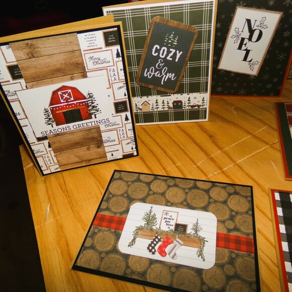 Set of 12 Handmade "Cozy & Warm" Christmas Cards NWT - Picture 2 of 5